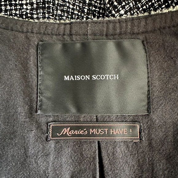 Maison Scotch Slimming Black Tweed Jacket - Picture 6 of 9